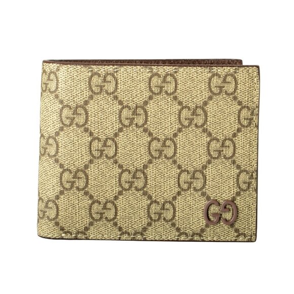 Gucci Men's Leather Brown Interior GG Print Bifold Wallet